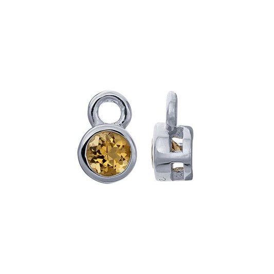 Charm in Argento Sterling 3mm con Citrino Impostato