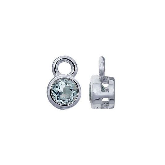 Charm in Argento Sterling con Topazio Blu da 3mm