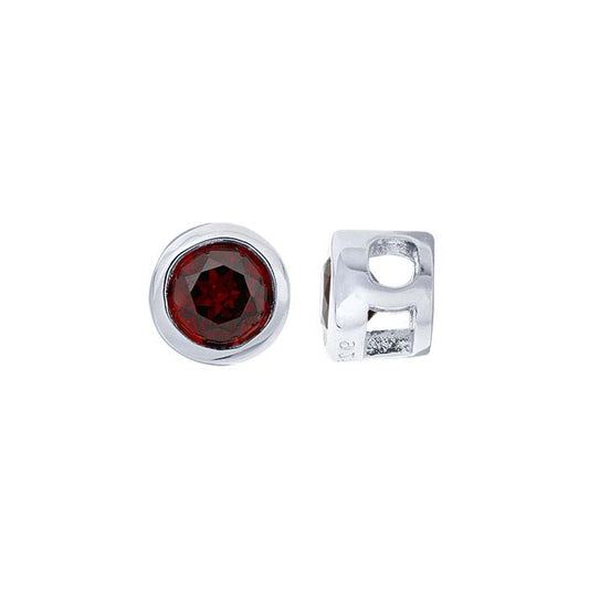 Ciondolo in Argento Sterling 3mm con Granato Incassato