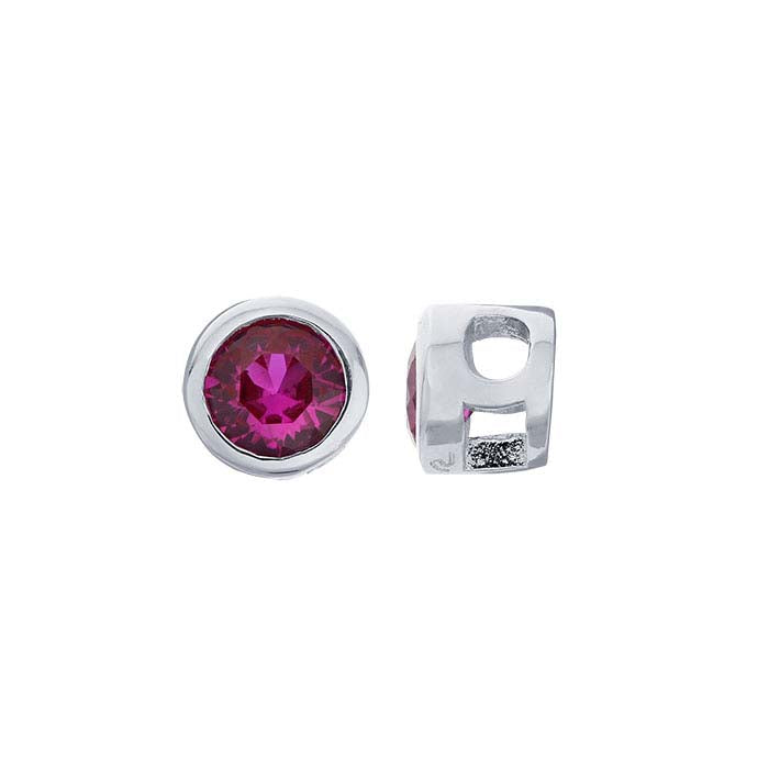 Sterlingsilver 3 mm labbodlad rubininfattad berlock