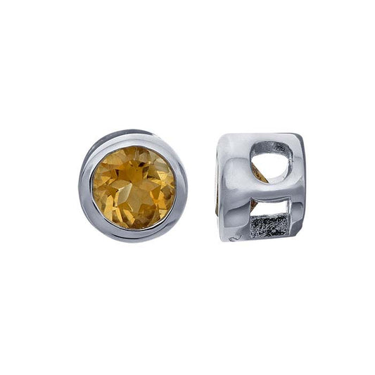 Charm in Argento Sterling 3mm con Citrino Impostato