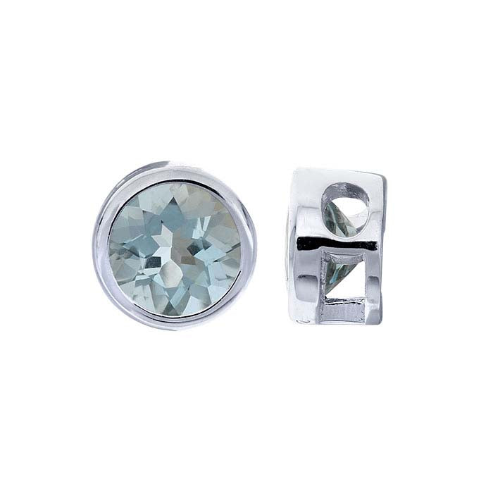 Sterling Silver 4mm Aquamarine-Set Charm