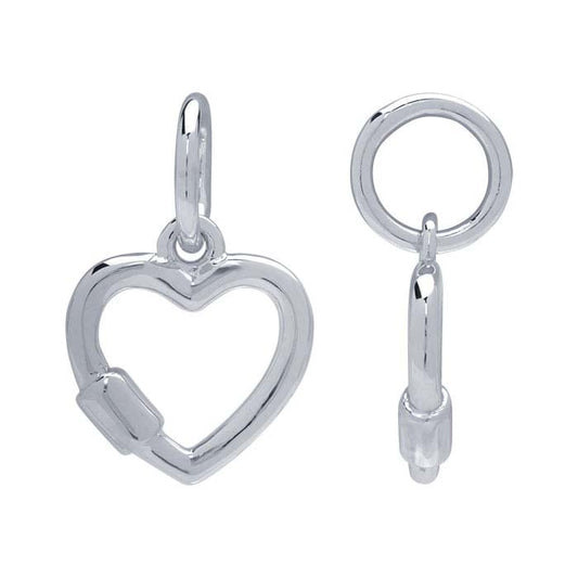 Karabiner-Anhänger aus Sterlingsilber mit Kunstherz