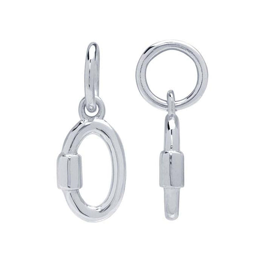 Ovaler Karabiner-Anhänger aus Sterlingsilber