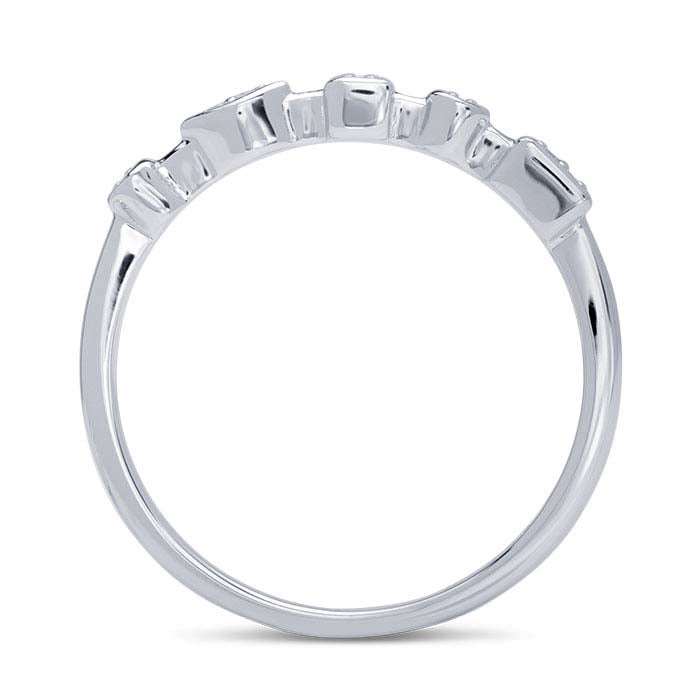 Sterling Silver Diamond-Set Multi-Shape Ring