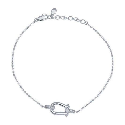 D-Ring-Armband aus Sterlingsilber mit Diamanten