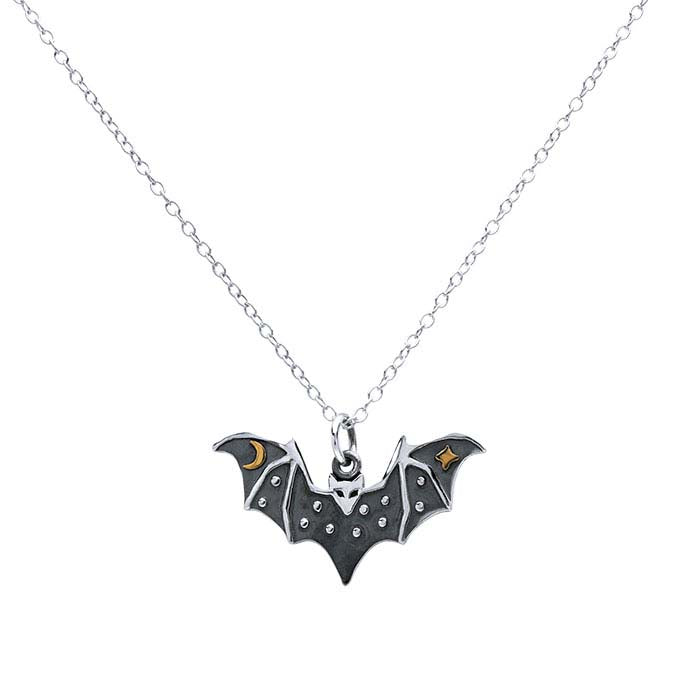 Collar de Murciélago de Plata de Ley