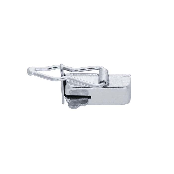 Sterling Silver 13.3mm Rectangle Box with Safety Clasp