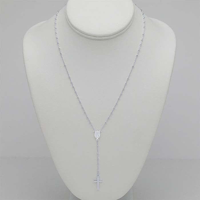 Sterlingsilver 2,1 mm rosenkrans med pärlor