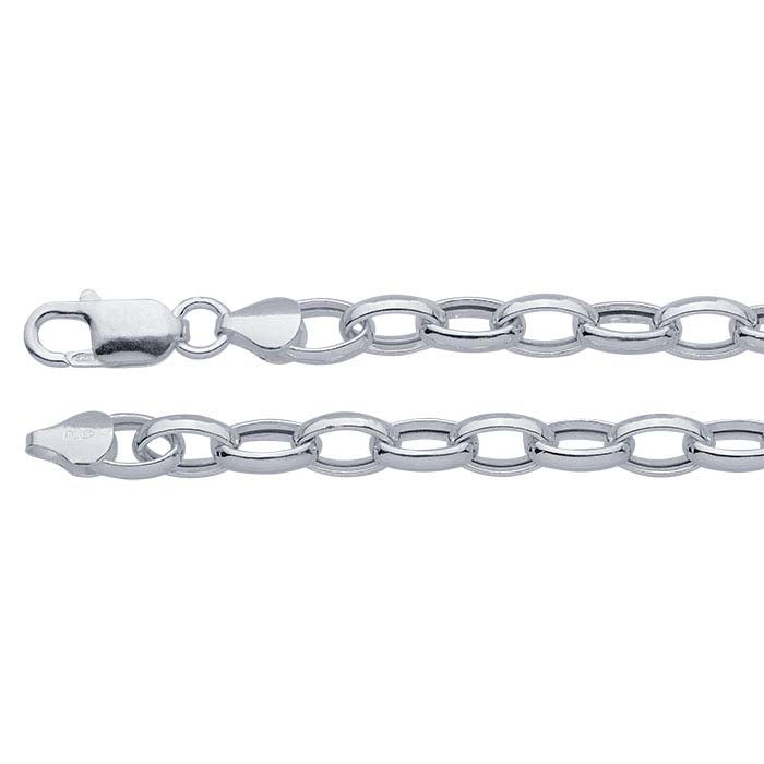 Sterling Silver Drawn Oval Rolo Chain