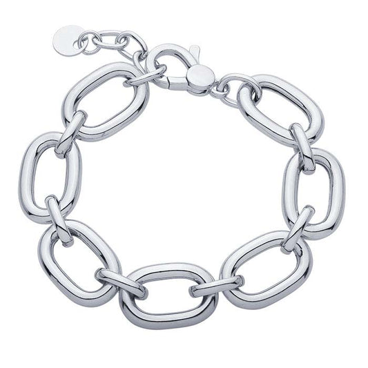 Sterling Silver 13.9mm Oval Cable Chain Bracelet