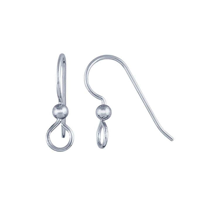 Ear Wire with Loop and 3mm Bead