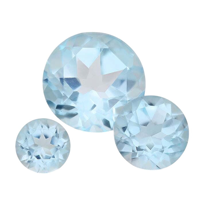 Sky Blue Topaz Round Faceted Gemstone