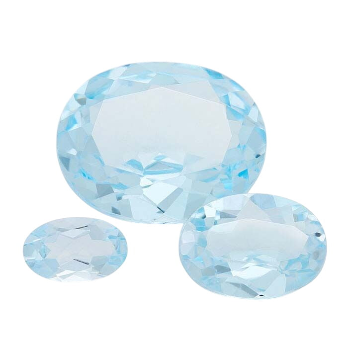 Sky-Blue Topaz Oval Faceted Gemstone
