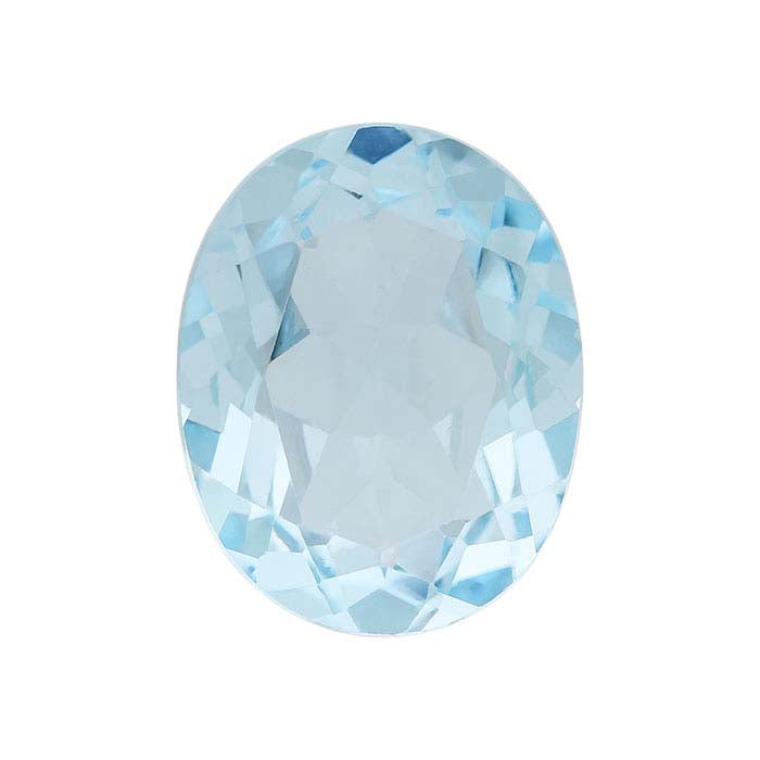Sky-Blue Topaz Oval Faceted Gemstone