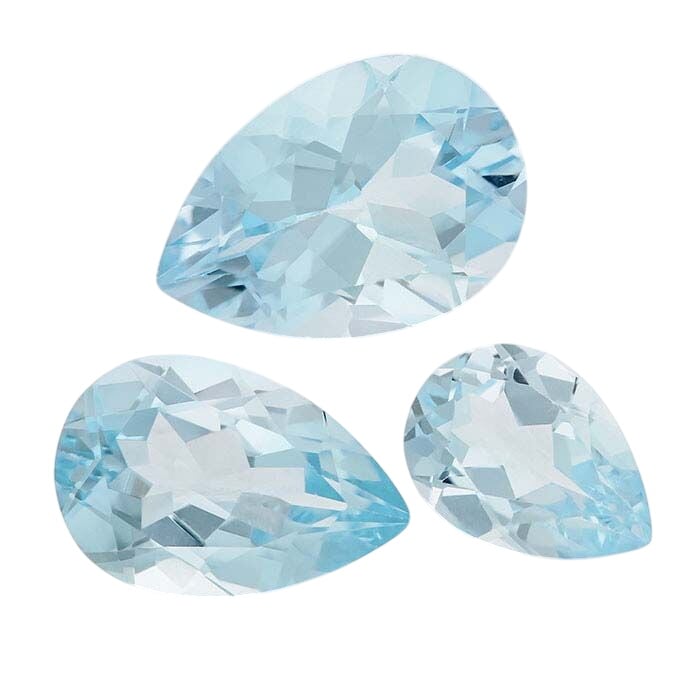 Sky-Blue Topaz Pear Faceted Gemstone