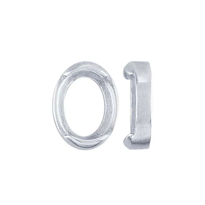 Sterling Silver Oval Half-Tube Bezel Setting