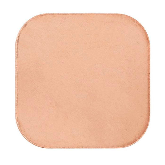 Copper Rounded Square Stampings, 1.02mm, 1/2-Hard