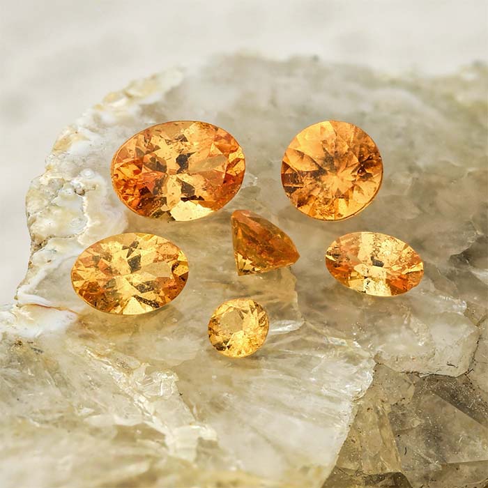 Spessartite Garnet Round Faceted Gemstone