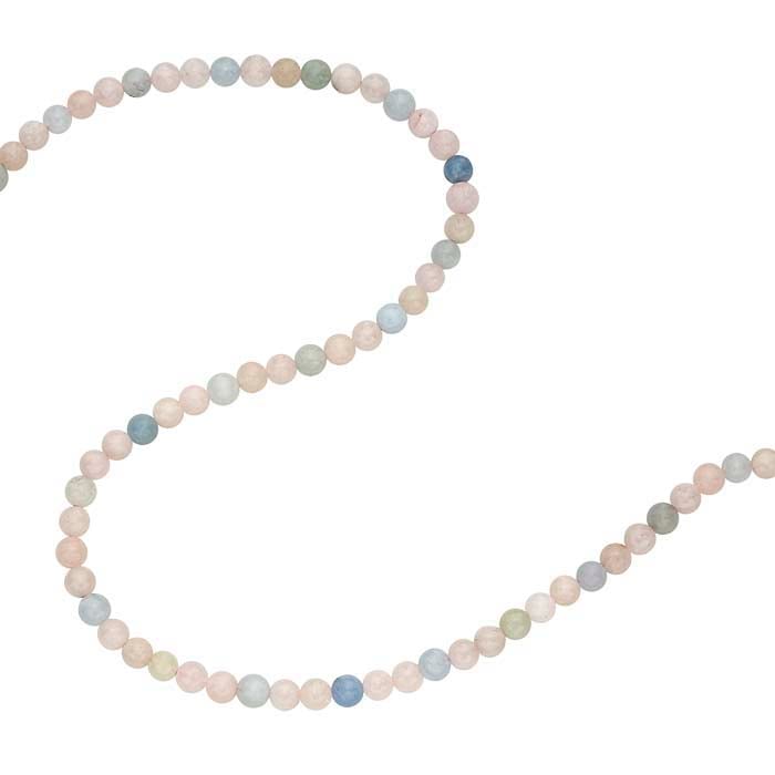 Morganite & Mixed Beryl Round Bead Strand