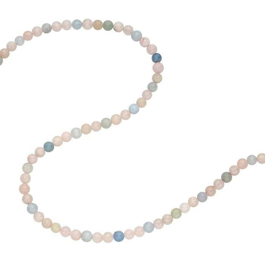 Morganite & Mixed Beryl Round Bead Strand