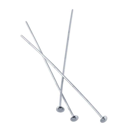Sterling Silver Domed Head Pin, 0.72mm, 1/2-Hard