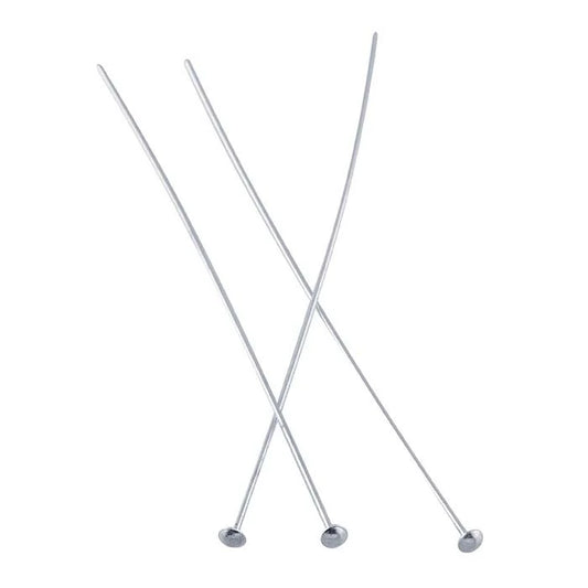 Sterling Silver Domed Head Pin, 0.72mm, 1/2-Hard