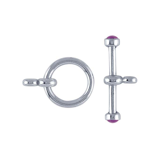 Sterling Silver Bezeled Toggle Clasp