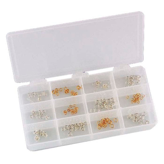 Kit de anillos de salto rellenos de oro amarillo y plata esterlina