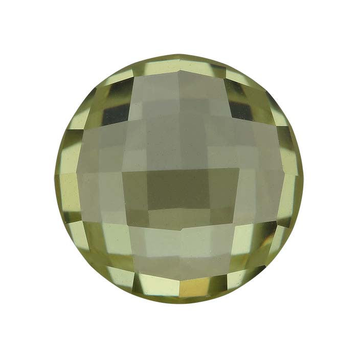 Green CZ Round Rose-Cut Cabochon