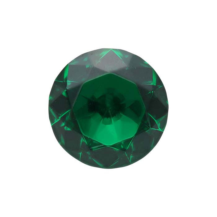 Emerald Green CZ Round Faceted Gemstone