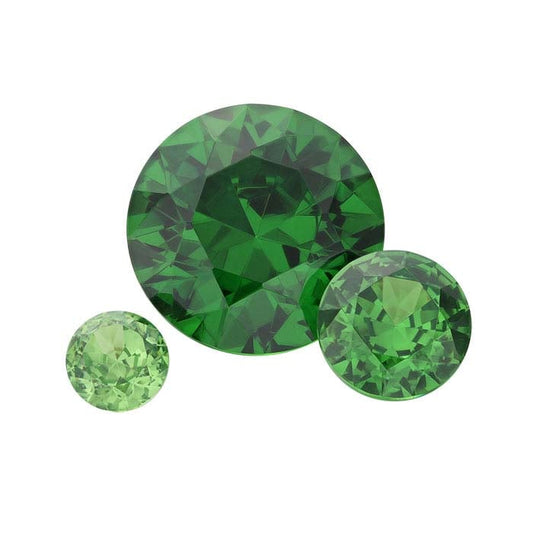 Emerald Green CZ Round Faceted Gemstone