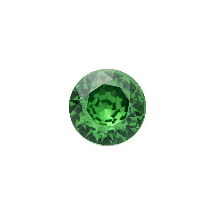 Emerald Green CZ Round Faceted Gemstone