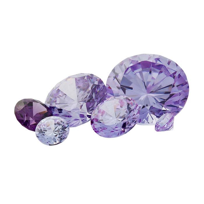 Lavender CZ Round Faceted Gemstone
