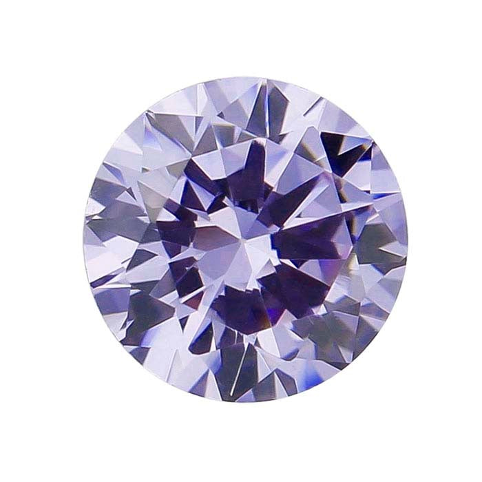 Lavender CZ Round Faceted Gemstone