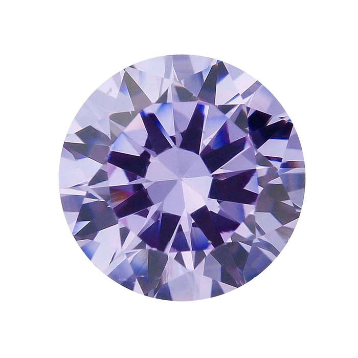 Lavender CZ Round Faceted Gemstone