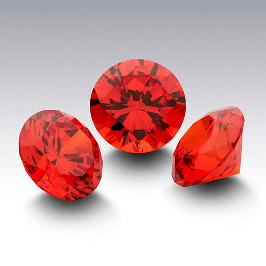 Orange CZ 3mm Round Faceted Gemstone