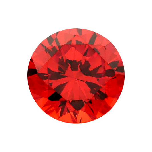 Orange CZ 4mm Round Faceted Gemstone