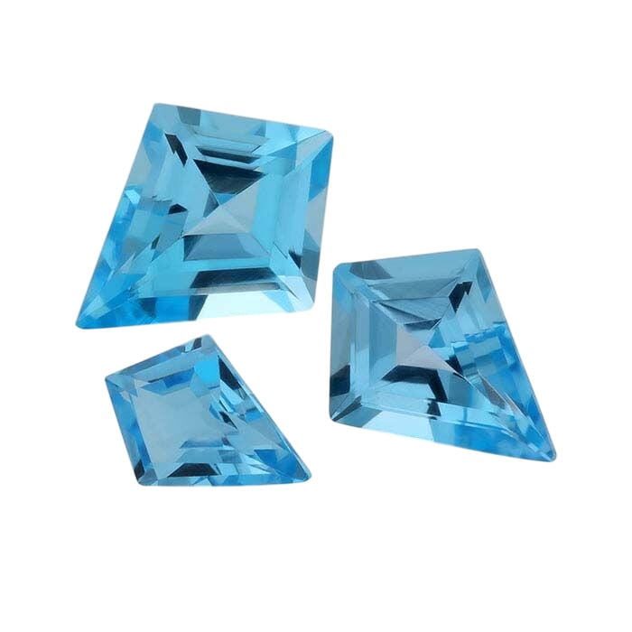 Swiss-Blue Topaz Kite Faceted Gemstones, AA-Grade