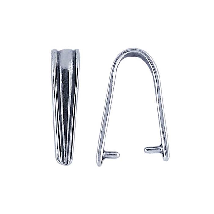 Sterling Silver Grooved Pinch Bail