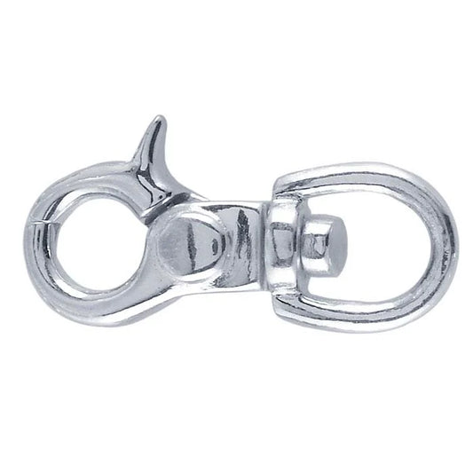 Sterling Silver Round Swivel Lobster Clasp with Large Ring