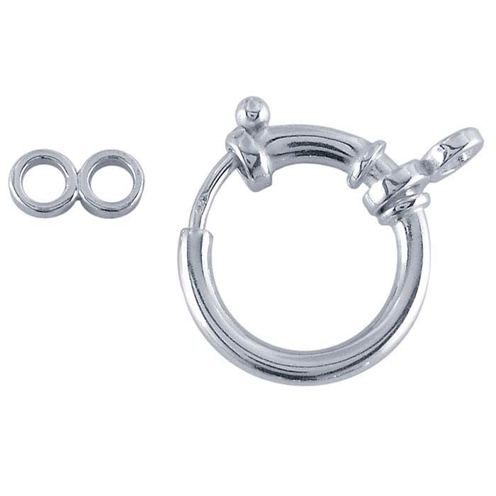 Federringverschluss aus Sterlingsilber, 23 x 14 mm, mit Befestigungsring
