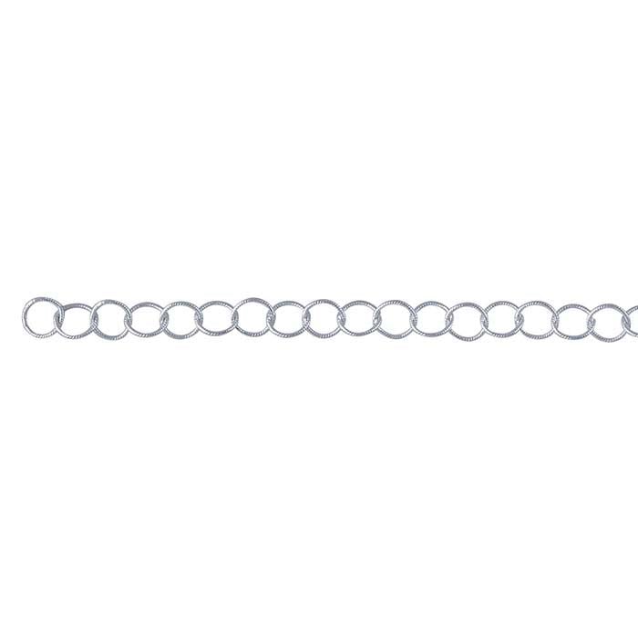 Sterling Silver Twist Patterned Round Cable Chain
