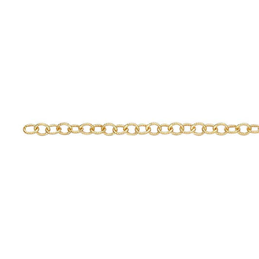 14/20 Yellow Gold-Filled Rope-Patterned Oval Cable Chain