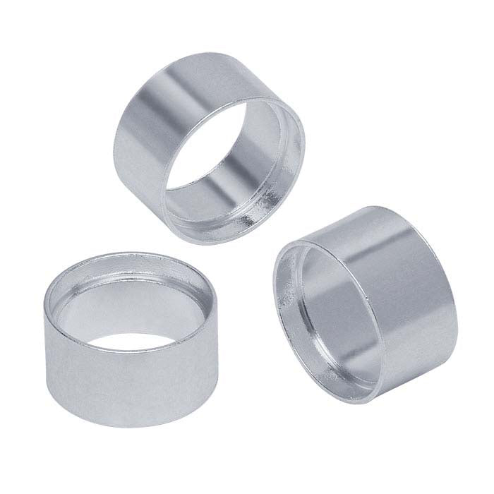 スターリングシルバー 8mm ラウンドチューブ ベゼルセッティング、ダイストラック