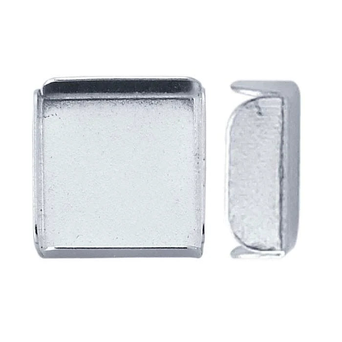 Sterling Silver Square Split Wall Bezel Cup Setting