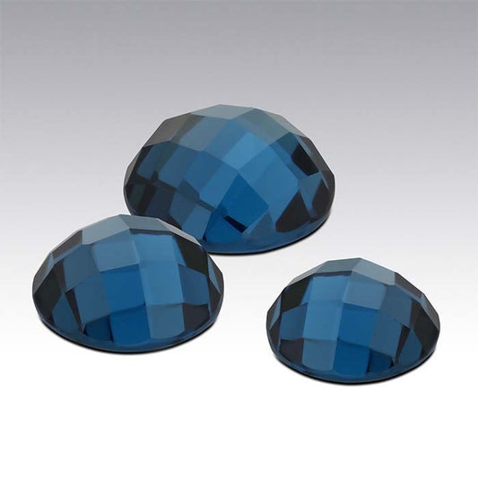 Blue CZ 5mm Round Rose-Cut Cabochon