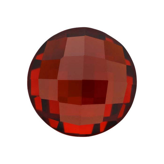 Red CZ 5mm Round Rose-Cut Cabochon