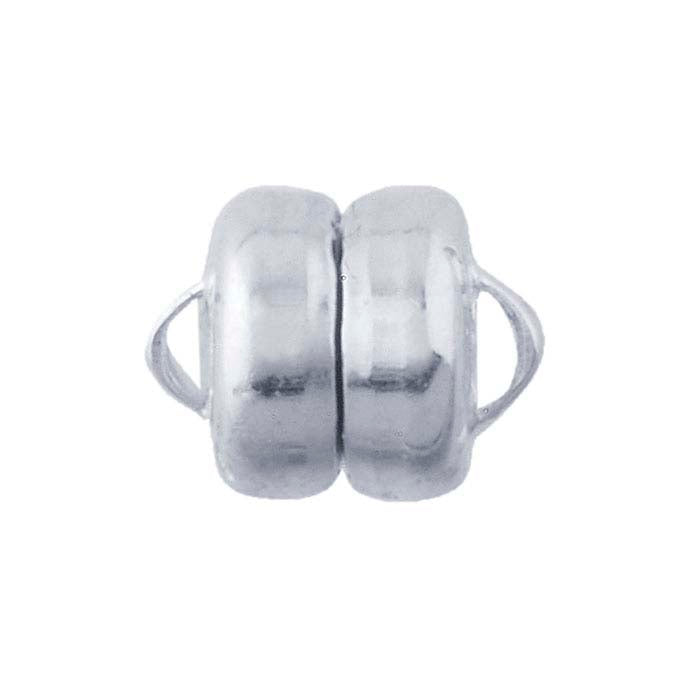 スターリングシルバー 7.8 x 6mm マグロックボタン磁気留め具
