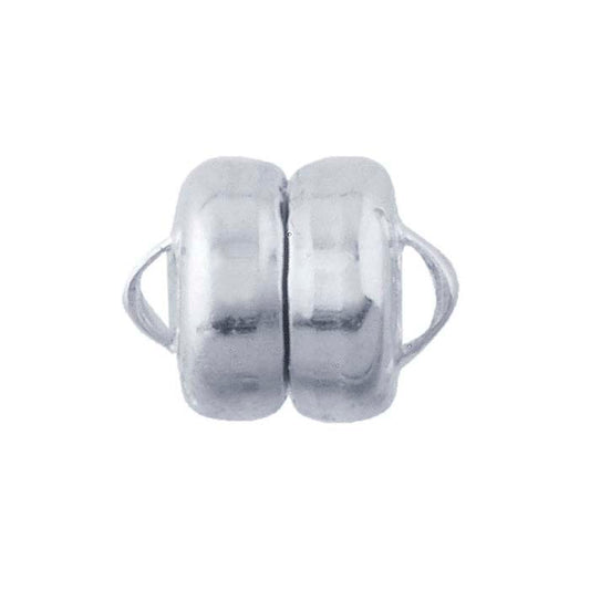 Sterling Silver 7.8 x 6mm Mag-Lok Button Magnetic Clasp